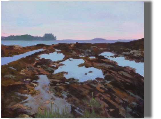 Tide Pools 
20x24 - $500 - Gallery
Pott's Point, Harpswell, ME
.... Closing on dusk